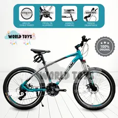 CONFORT - Bicicleta Deportiva Aro 24 «MADRID» de Lujo Turquesa