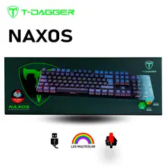 T-DAGGER - Teclado T-Dagger NAXOS Rainbow Spanish T-TGK310-GW-SP BLACKGREY RED
