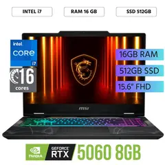 MSI - Laptop Cyborg 15 B13WFKG Intel Core i7-13620H Ram 16Gb SSD 512Gb RTX 5060 8Gb 15.6" FHD Win11