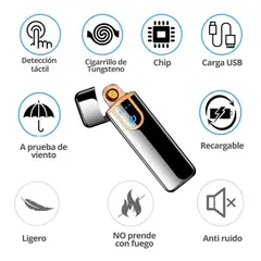 GENERICO - ENCENDEDOR RECARGABLE USB TACTIL