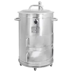 GRILLCORP - Cilindro Ahumador Grande de Acero Inoxidable LLamas