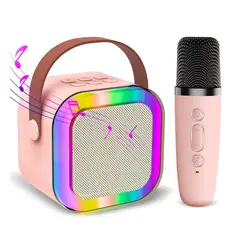 GENERICO - Parlante con Microfono Inalambrico K12 en Tono Rosado