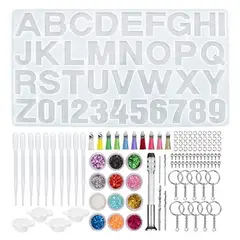 ZIMRAHYG - Molde De Letra De Silicona De Resina Epoxi Diy De 152 Piezas