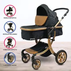 CONFORT - Coche Deportivo Moisés para Bebé CONFORT KIDS «ALFA» Black