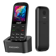 LOGIC - Celular basico Fijo Fixo 240K teclas grandes Negro