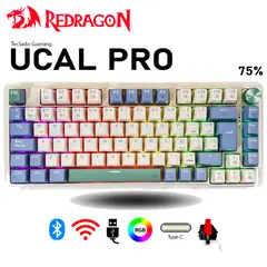 REDRAGON - Teclado Redragon UCALPRO-RGB Wireless Spanish K673CPG PASTEL