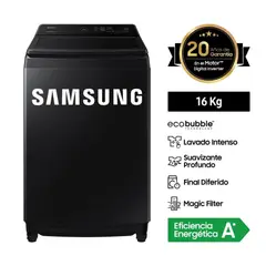 SAMSUNG - Lavadora 16KG WA16CG6441BV Negra Smart EcoBubble