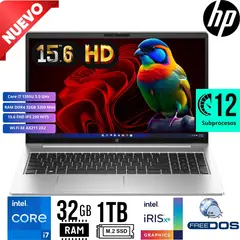 HP - Laptop 250 G10 Intel Core i7 1355U Ram 32Gb SSD 1Tb 15.6"HD Free Dos