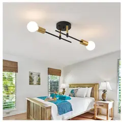 GENERICO - Lámpara de techo moderna de decoración de 2 luces sin focos