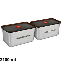 ROSTHOFF - Set x2 Contenedores Acero 2100 ml-