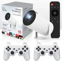 OVOTOUMI - Proyector HY300 Gamer Juegos 2 Mandos Android Bluetooth
