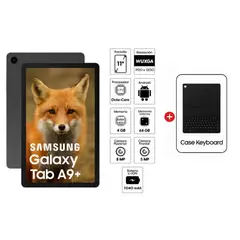 SAMSUNG - Tablet Galaxy Tab A9+ Wi-Fi 64gb Rom+4gb Ram + Keyboard, Gris