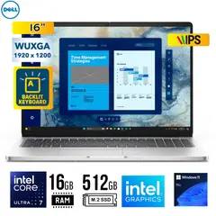 DELL - LAPTOP Pro 16 PC16250 16" WUXGA IPS Intel CU 7 255U 16GB DDR5 512GB SSD Win11 Pro