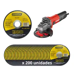 KAMASA - 200 Discos Inox Kamasa Km-2176 + Regalo Esmeril Rankor 800w Negro