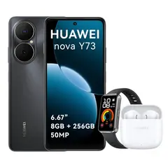 HUAWEI - Celular Nova Y73 Negro 8+256gb Dual Sim + Band 10 + FreeBuds SE 2