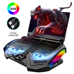 SEISA - Cooler Laptop Gamer Doble Ventilador Soporte Notebook Gamer RGB