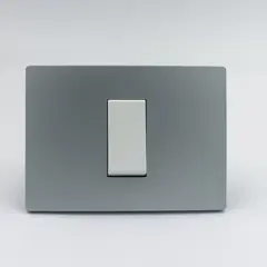 SINTHESI - CONMUTADOR DE 3 VIAS SIMPLE S33 PLACA PLATA Y DADO S22 BLANCO SINTHESI