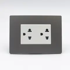 SINTHESI - TOMACORRIENTE DUPLEX UNIVERSAL CON TIERRA S33 PLACA PIEDRA