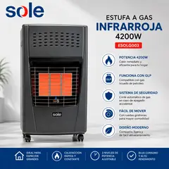 Sole - Estufa a Gas Infrarroja Sole GLP 4200W paltura ESOLG003