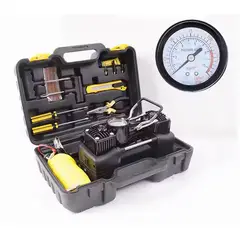 GENERICO - COMPRESOR DE AIRE DOBLE CILINDRO 12V 200 PSI