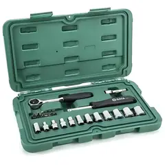 SATA - Juego De Dados 14 4 A 14 Mm + Puntas 21 Pzs 09521-02