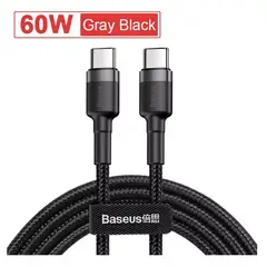 BASEUS - Cable USB-C a USB-C 2m 60W 5A PD Carga Rápida