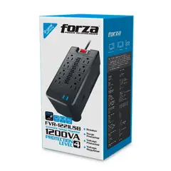 FORZA - ESTABILIZADOR REGULADOR DE VOLTAJE 1200VA/600W 8 TOMAS, 2 USB-220V