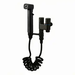 ALFA - Set Ducha Bidet Rociadora con Soporte Incorporado Premium Negro