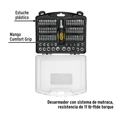 PRETUL - Juego de dados y desarmador 81 herramientas 1/4" para mecánico,