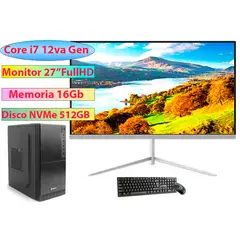 INTEL - Computadora PC Core i7-12700 Monitor 27 FullHD, memoria 16GB, SSD 512GB