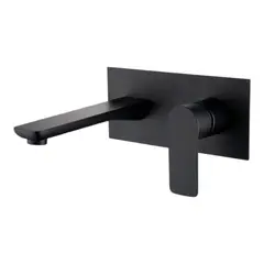 GENERICO - Grifo de Lavabo Empotrado Monomando Negro Mate Elegancia para tu Baño
