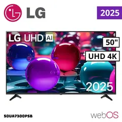 LG - TELEVISOR 50 SMART TV THINQ AI WEBOS HUB 4K UHD LED 2025 - 50UA7300PSB