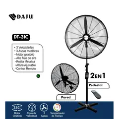GENERICO - Ventilador Industrial 30" DAJU DT-31C -control remoto - 230W - 2 en 1