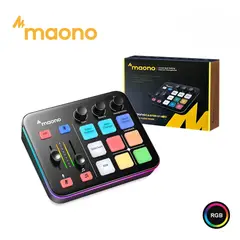MAONO - Consola de Sonido Profesional Mezcladora Efectos Stream RGB