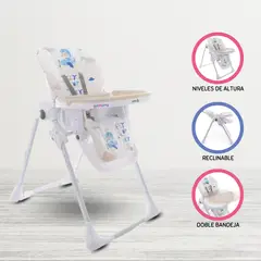 Safety 1St - Silla de Alimentación Nelly Plegable Regulable con Bandeja y Arnés 5 Puntas Pata An Safety 1ST