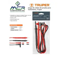 TRUPER - CABLES PARA MULTIMETRO COMPATIBLE CON CUALQUIER MARCA 1000V
