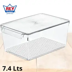Reyplast - Smart Box 7.4 Litros con Tapa Y Rejilla - Pc- Rey Plast
