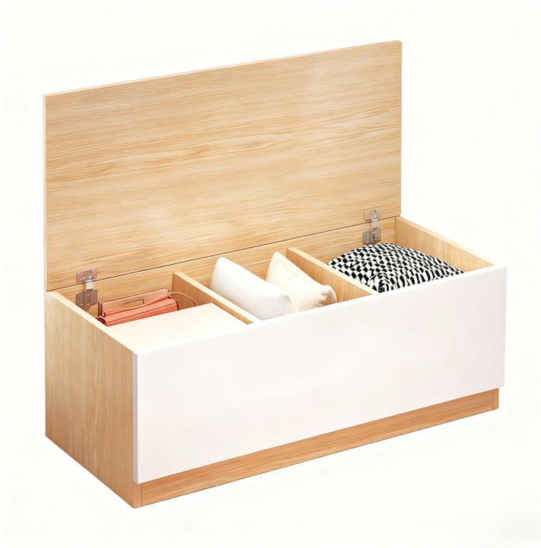 Organizador De Ropa De Madera Estante Dormitorio Bajo ventanal