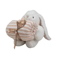 CARESTINO - Peluche con Manta Conejo Blanco