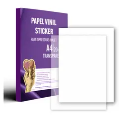 CUSTOM LABELS - Vinil Adhesivo Sticker Imprimible Transparente A4 X20H