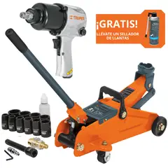 TRUPER - Combo Gata lagarto 2ton taladro neumático llave de impacto