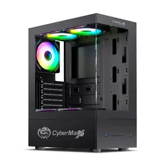CYBERTEL - CASE GAMER EPICO BLACK ARGB 4 FAN USB 3.0 VIDRIO TEMPLADO