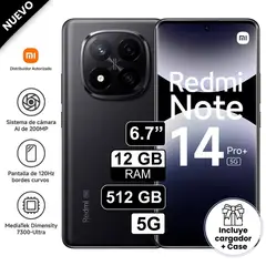 XIAOMI - Redmi Note 14 Pro Plus 5G 512GB 12GB Negro