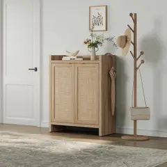 R&R MUEBLES - Zapatera Moderna Atou 2 Puertas Manzano