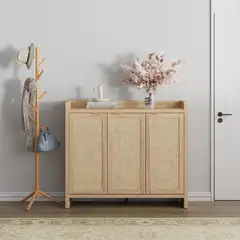 R&R MUEBLES - Zapatera Moderna Atou 3 Puertas Manzano