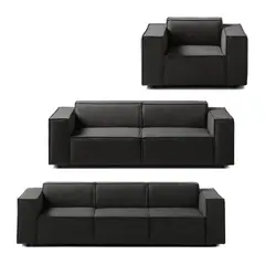 GENERICO - Juego de Sala Vitoriano 3-2-1 - Gris Oscuro