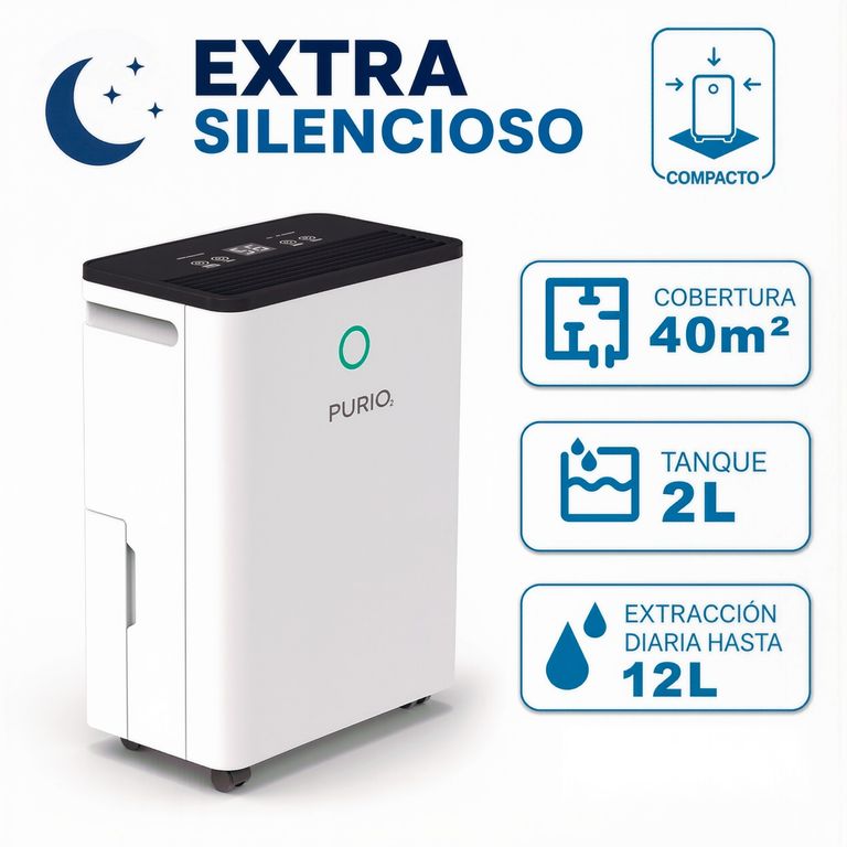Deshumedecedor ultra compacto Purio Pulsar 12L panel táctil