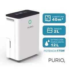 PURIO - Deshumedecedor ultra compacto Pulsar 12L panel táctil