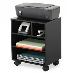 GENERICO - Mueble Auxiliar para impresora de melamina Negro