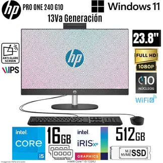 HP - All in One PROONE 240 G10 Intel Core i5-1334U 16GB RAM 512GB SSD 23.8" FHD